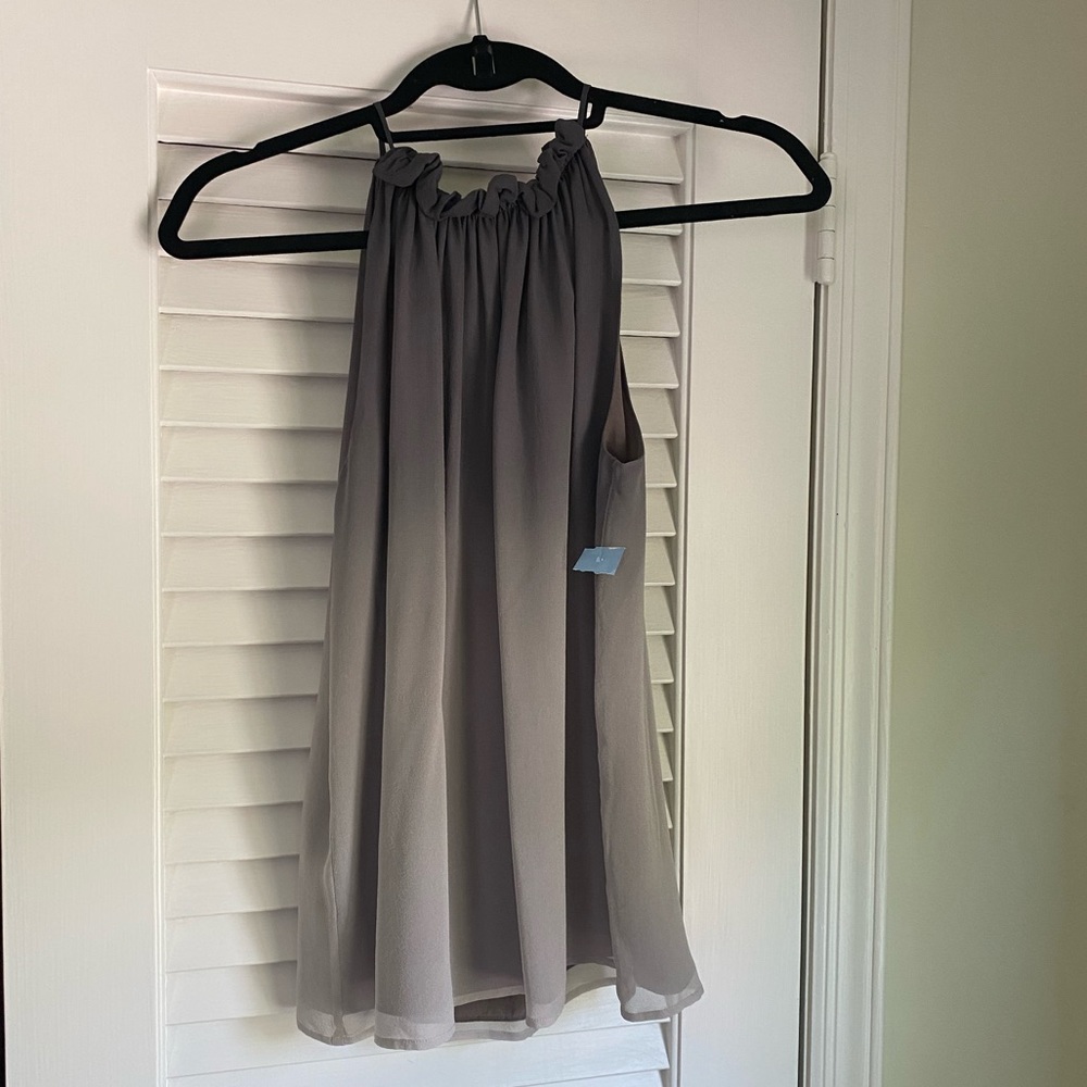 Vince Grey Ombré Silk Halter Tank, Size S